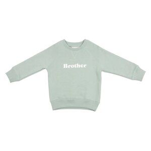 Bob & Blossom "BROTHER" Oversized Sweatshirt | Sage | 2T